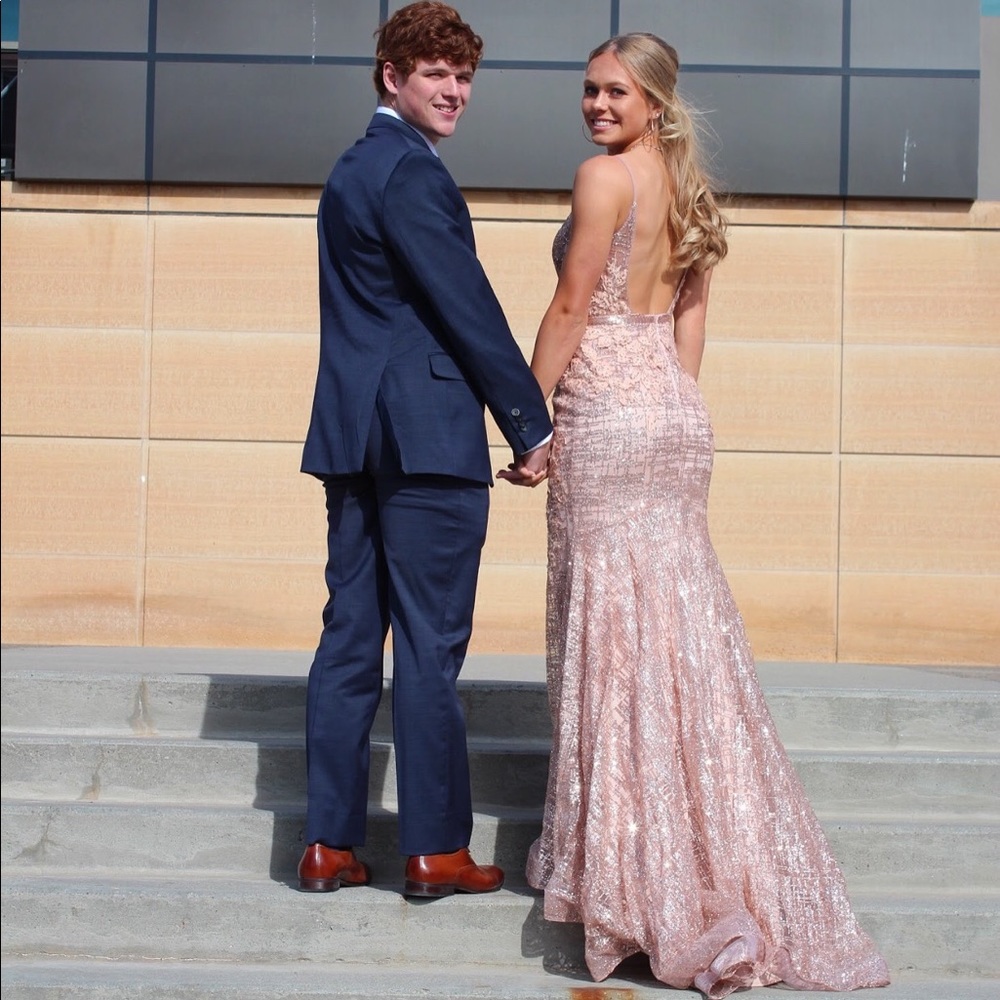 JOVANI rose gold prom dress - size 4